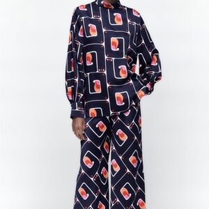 ZARA Satin Printed Two-Piece set